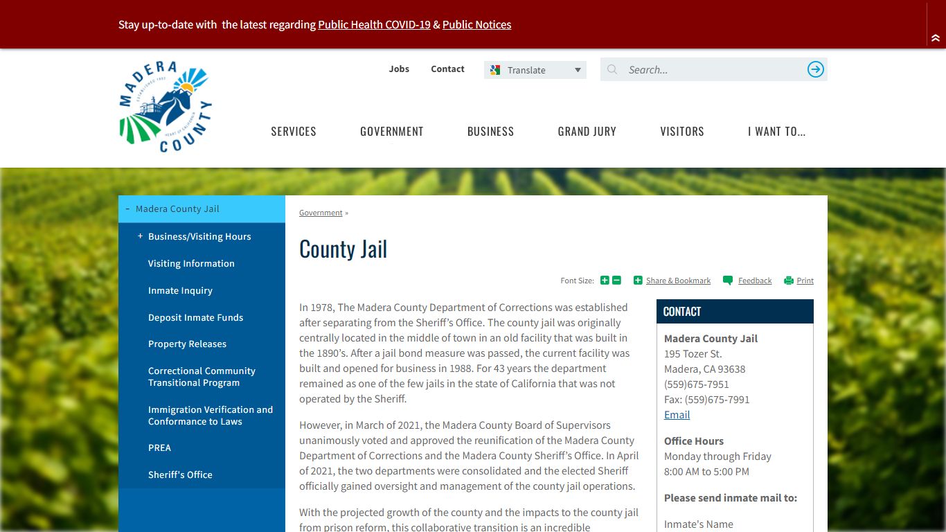 Corrections | Madera County